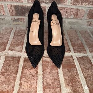 Christian Louboutin Black Follies Mesh Heels size 37